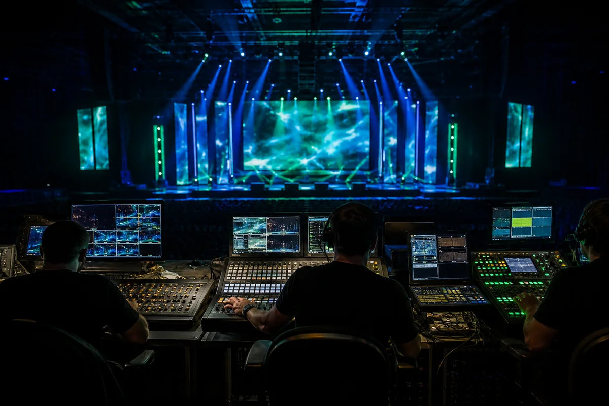 Teknik prodüksiyon kontrol alanı ve sahne operasyonu